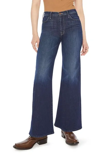 Mother The Hustler Roller Sneak High Rise Jeans In Blue