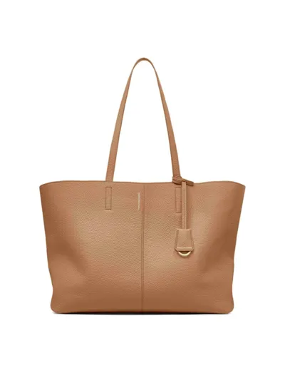 Maison De Sabre Maison De Sabré Large Leather Snap Soft Tote In Sandstone Lily