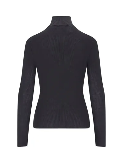 P.a.r.o.s.h Ribbed Turtleneck Sweater In Nero