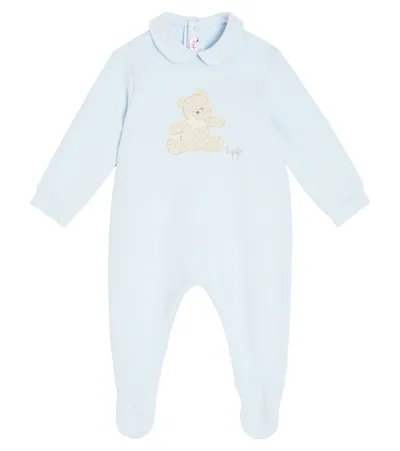 Il Gufo Baby Patch-appliqué Cotton Onesie In Blue