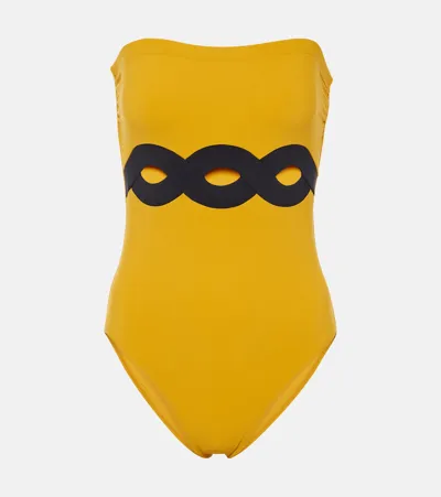 Karla Colletto Octavia Cutout Swimsuit In Yellow