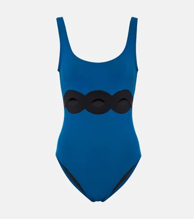 Karla Colletto Octavia Cutout Swimsuit In Blue