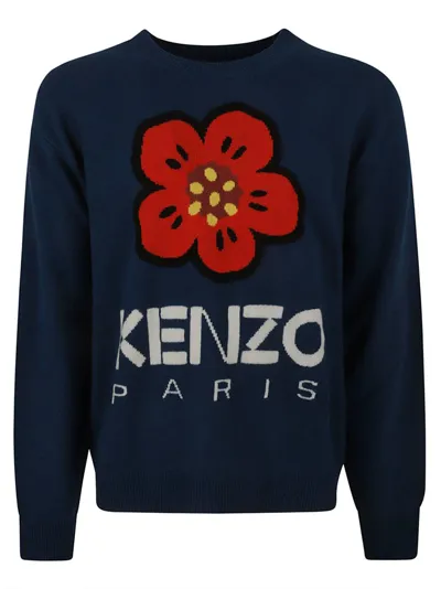 Kenzo Boke Flower Intarsia In Blue