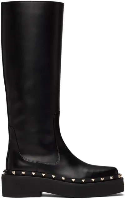 Valentino Garavani Black Rockstud M-way Boots