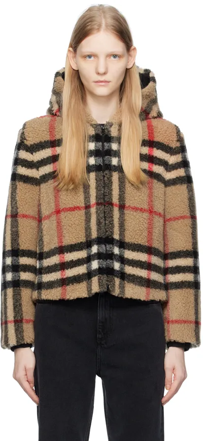 Burberry Check Wool-blend Jacket In Archive Beige