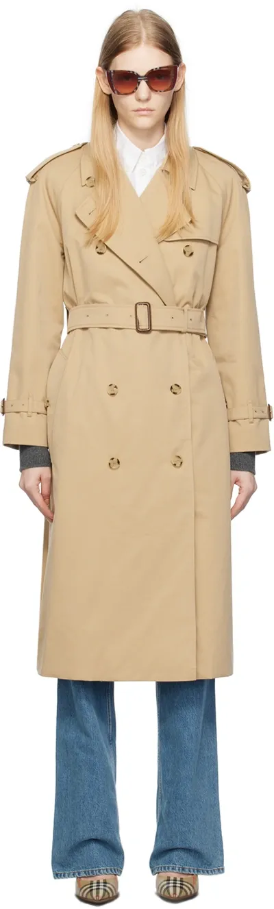 Burberry Beige Believer Trench Coat In Honey