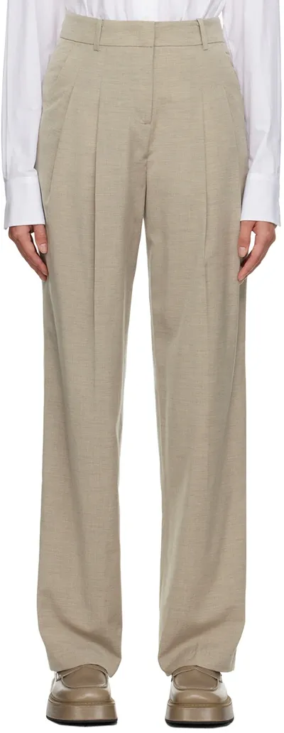 The Frankie Shop Taupe Geslo Trousers In Taupe Melange