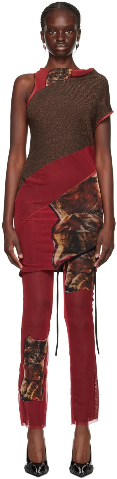 Ottolinger Asymmetric Panelled Minidress In Red