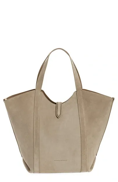 Brunello Cucinelli Large Suede Tote In Hazelnut