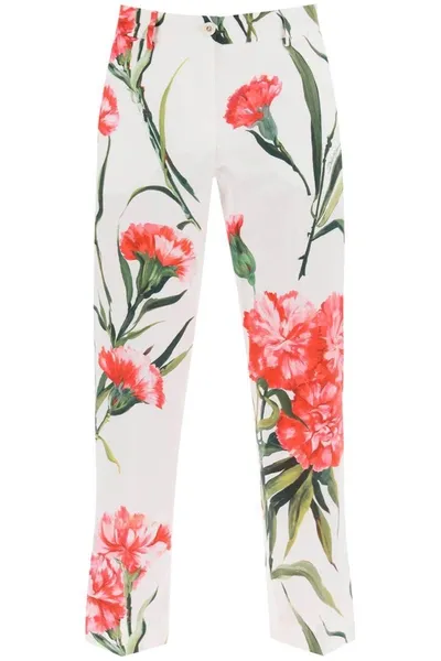 Dolce & Gabbana Floral-print Cropped Trousers In Happy Garden