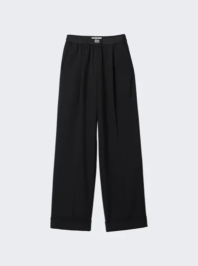 Miu Miu Grain De Poudre Pants In Black