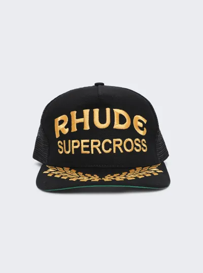 Rhude Canvas Supercross Trucker Hat In Black