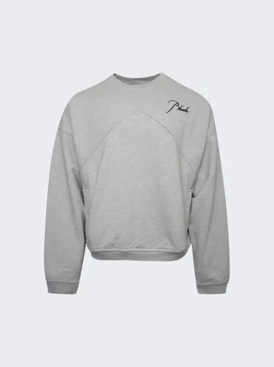 Rhude Gray Crewneck Sweatshirt In Heather Grey