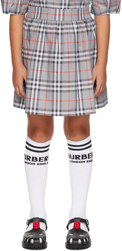 Burberry Kids Grey Skirt For Girls