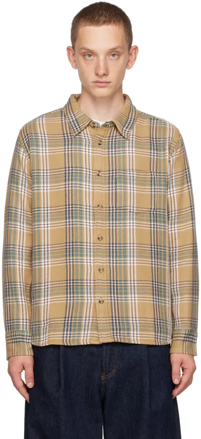 Corridor Beige Acid Plaid Stag Shirt In Tan - Tan