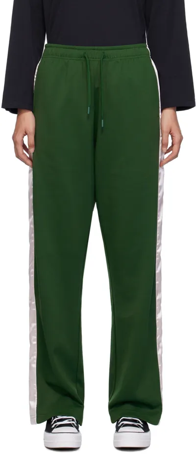 Stockholm Surfboard Club Green Trim Track Pants In Fall Green