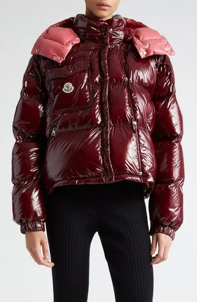 Moncler Karakorum Puffer Jacket In Burgundy