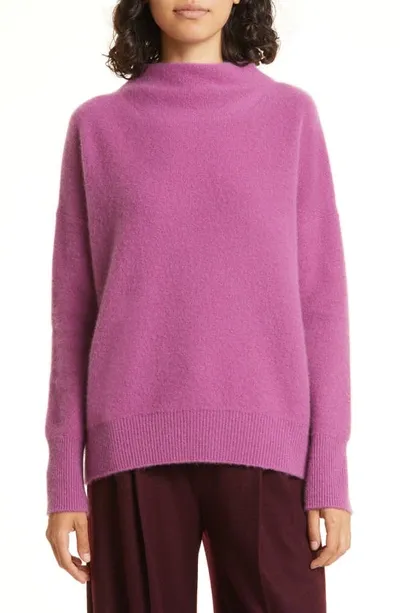 Vince Boiled Cashmere Funnel Neck Pullover In Dewberry