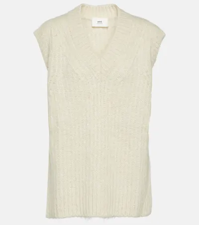 Ami Alexandre Mattiussi Wool-blend Vest In White