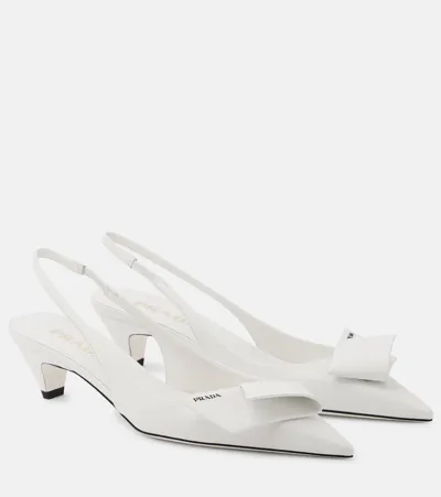 Prada Modellerie Leather Slingback Pumps