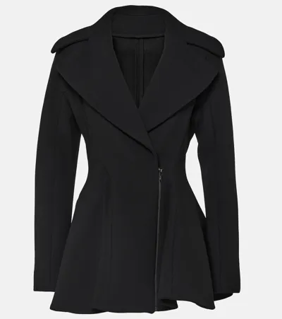 Alaïa Flared Wool Princess Coat In Black