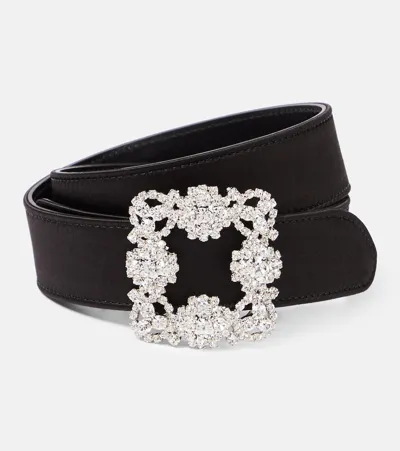 Manolo Blahnik Hangisi Satin Belt In Blck