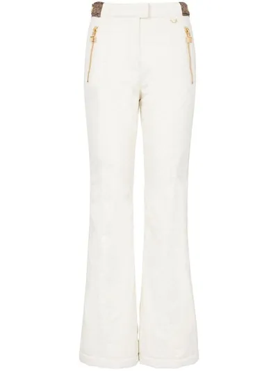 Balmain Monogram-stripes Ski Trousers In White