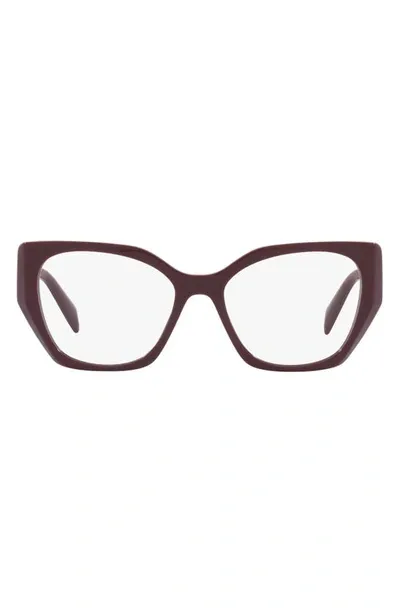 Prada 52mm Optical Glasses In Brown