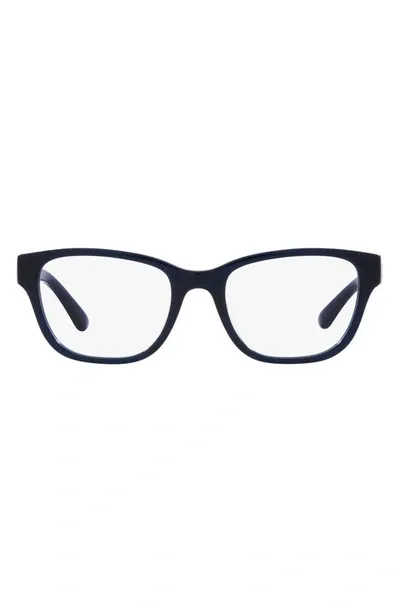 Tory Burch 52mm Rectangular Optical Glasses In Navy