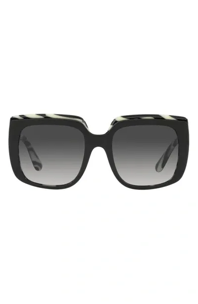 Dolce & Gabbana 54mm Gradient Square Sunglasses In Black Grey