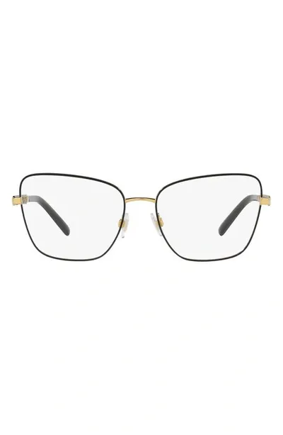 Dolce & Gabbana 55mm Butterfly Optical Glasses In Gold/matte Black