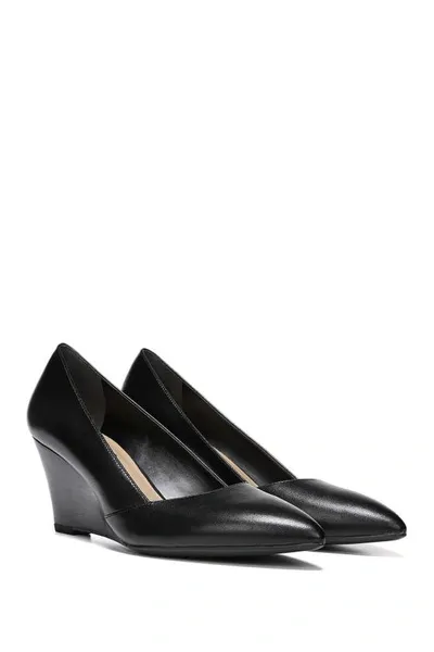 Franco Sarto Frankie Leather Wedge Pump In Black Leather