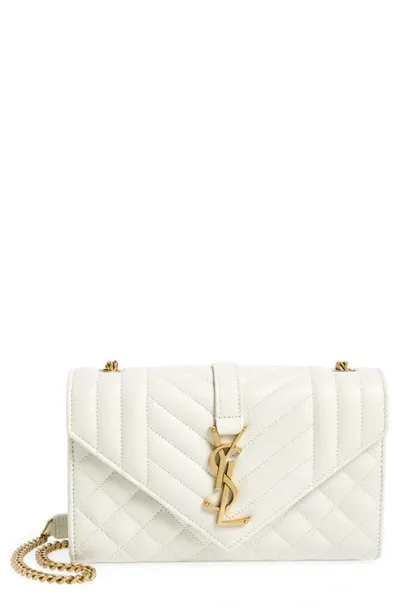 Saint Laurent Small Envelope Shoulder Bag In Crema Soft