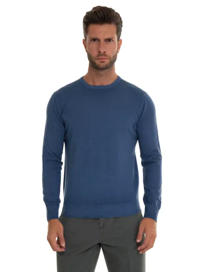 Hindustrie Round-necked Pullover In Denim