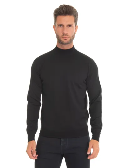 Hindustrie Mock Turtleneck Collar Pullover In Black