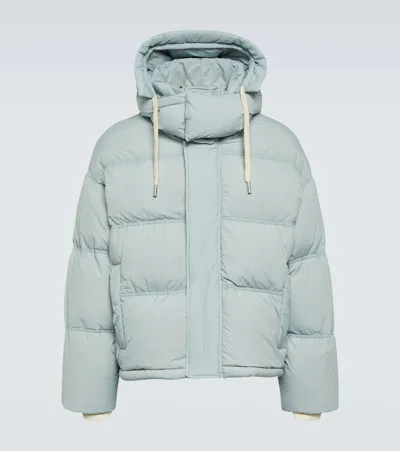 Ami Alexandre Mattiussi Technical Canvas Down Jacket In Blue