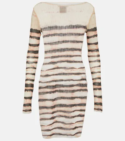 Jean Paul Gaultier X Knwls Striped Minidress In Multicoloured