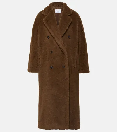 Max Mara Faust Oversized Alpaca Blend Midi Coat In Walnut