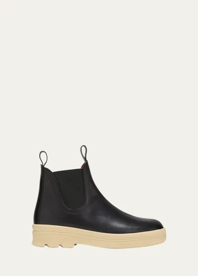 Loro Piana Lakeside Leather Chelsea Boots In Black