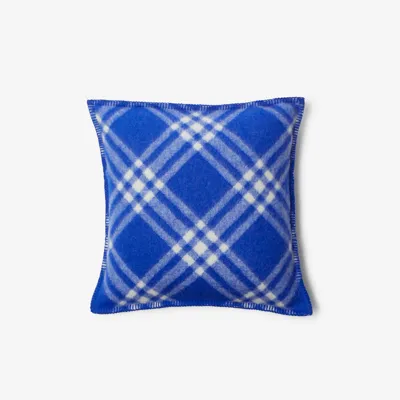 Burberry Check Wool Cushion In Knight