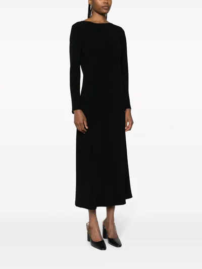 Alberto Biani Sbieco Longuette Dress In Black