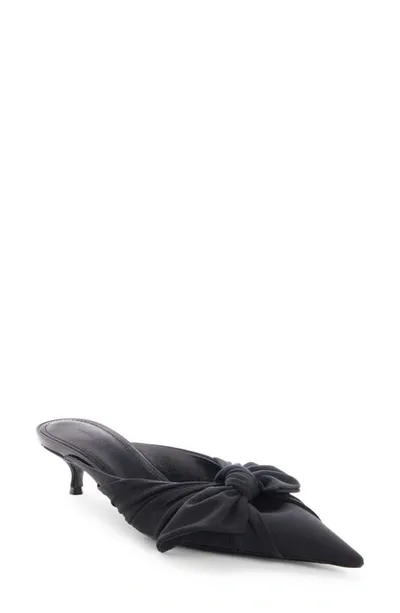 Balenciaga Knife Knot Cupro Mules In Black