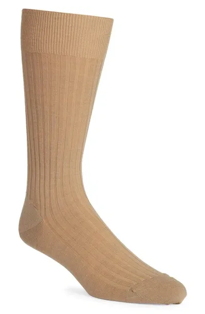 Pantherella Stretch Merino Wool Dress Socks In Lt Khaki