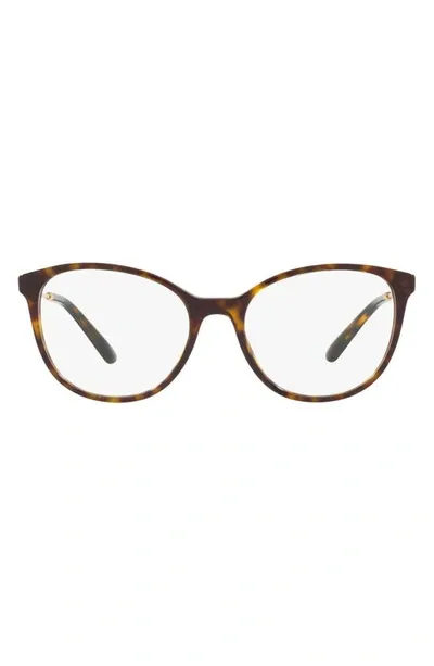 Dolce & Gabbana 52mm Butterfly Optical Glasses In Havana