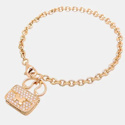 Pre-owned Hermes Small Model Constance Amulet Women's Bracelet H110067b 750 Pink Gold