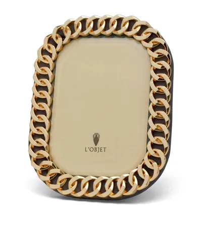 L'objet Gold Cuban Link Frame, 5" X 7"