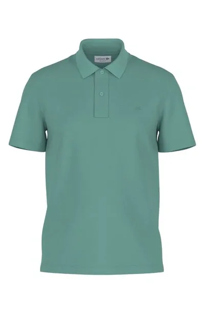 Lacoste Solid Stretch Cotton Blend Polo Shirt In 3a4 Florida