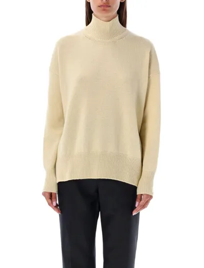 Jil Sander High-neck Wool Jumper In Neutrals