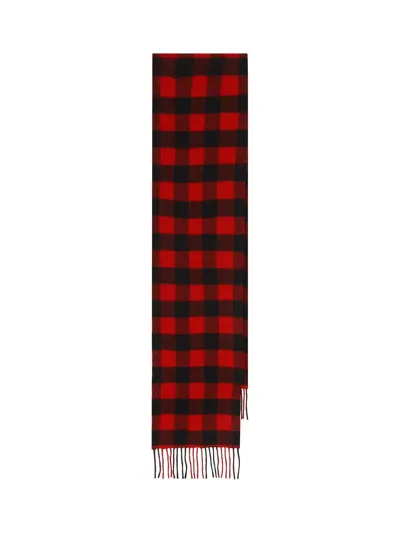 Woolrich Checked Fringed Scarf In Multi