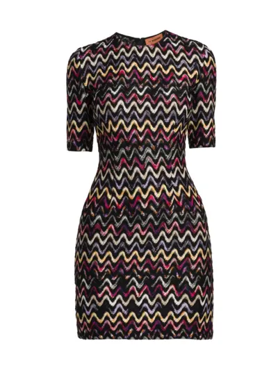 Missoni Wool-blend Minidress In Zig Zag Multi